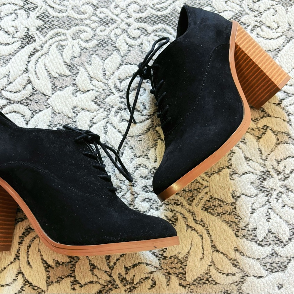 Black suede booties